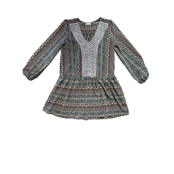 Altar'd State Women's multi print Dress with crochet detail. Size Small - Picture 1 of 5
